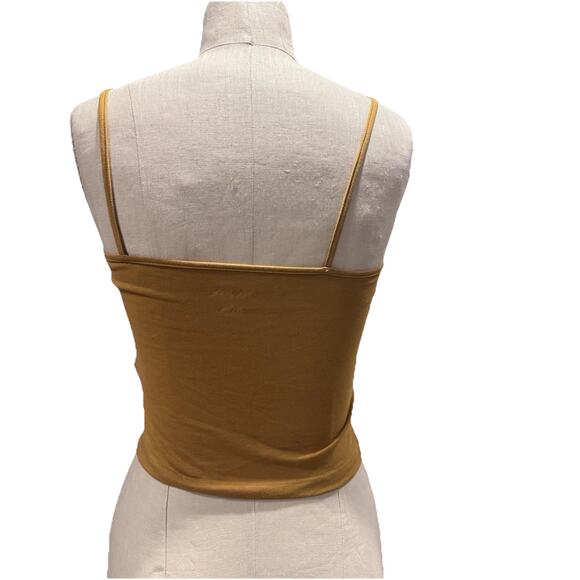 Wild Fable Crop Tank Top in Dark Gold Cami Tank 90s Crop Spaghetti Strap Size S - Picture 5 of 8